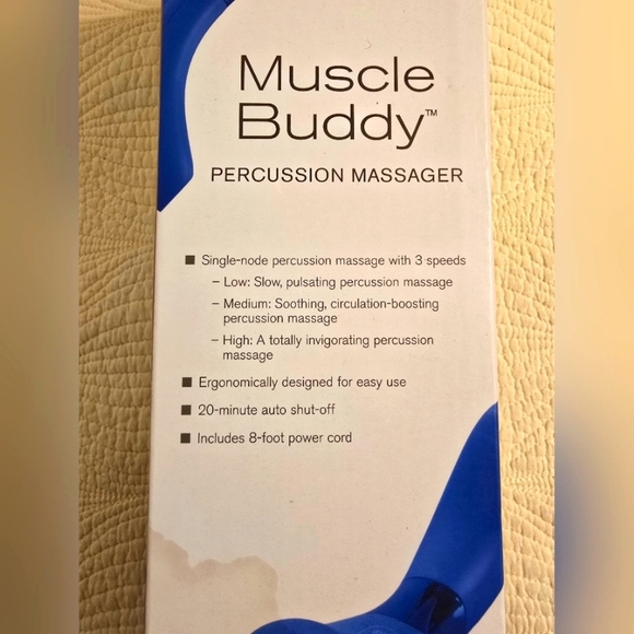 NIB Brookstone Blue Muscle Buddy Percussion Massager - Picture 5 of 5